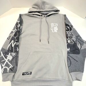 Gray Graphic Bear Hoodie